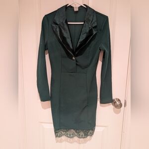 Chic Long Sleeve Green Dress